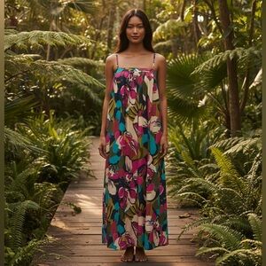 VENUS Colorful Floral Maxi Dress